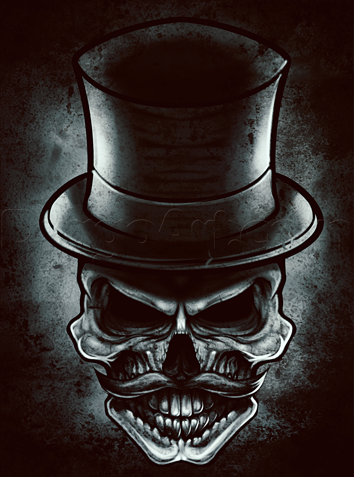 Skull With Top Hat Drawing at PaintingValley.com | Explore collection ...