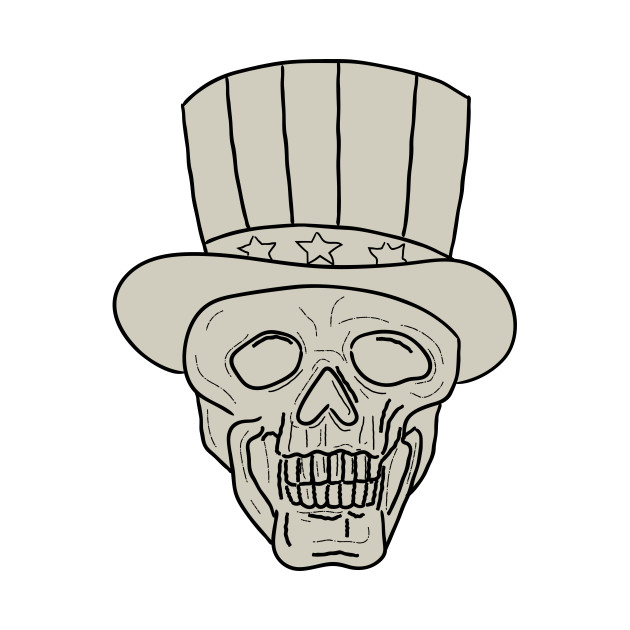 630x630 Uncle Sam Top Hat Skull Drawing - Skull With Top Hat Drawing