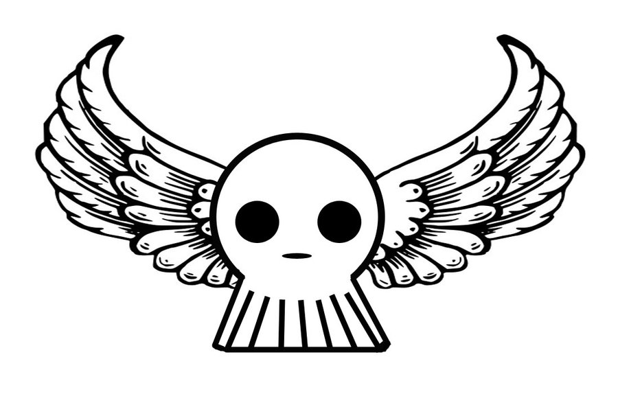 900x590 Skull With Angel Wings Drawing Images Pictures - Skull With Wings Drawing