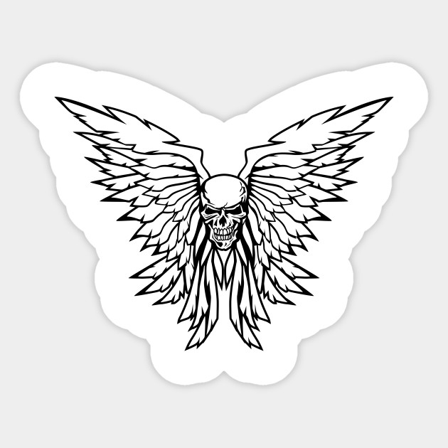 630x630 Classic Old School Skull Wings Illustration - Skull With Wings Drawing