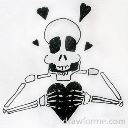 435x435 draw for me skulls and hearts - Skulls And Hearts Drawings
