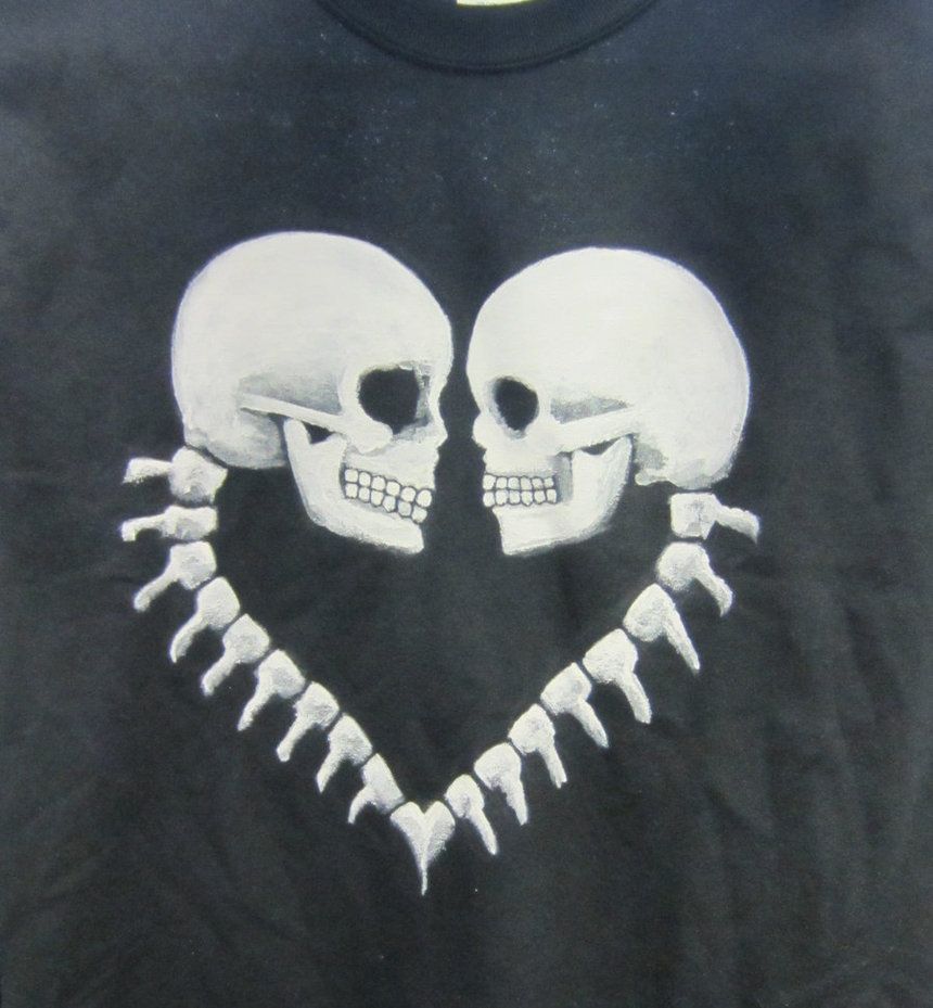 860x929 drawings of skulls and hearts painted skull heart shirt - Skulls And Hearts Drawings