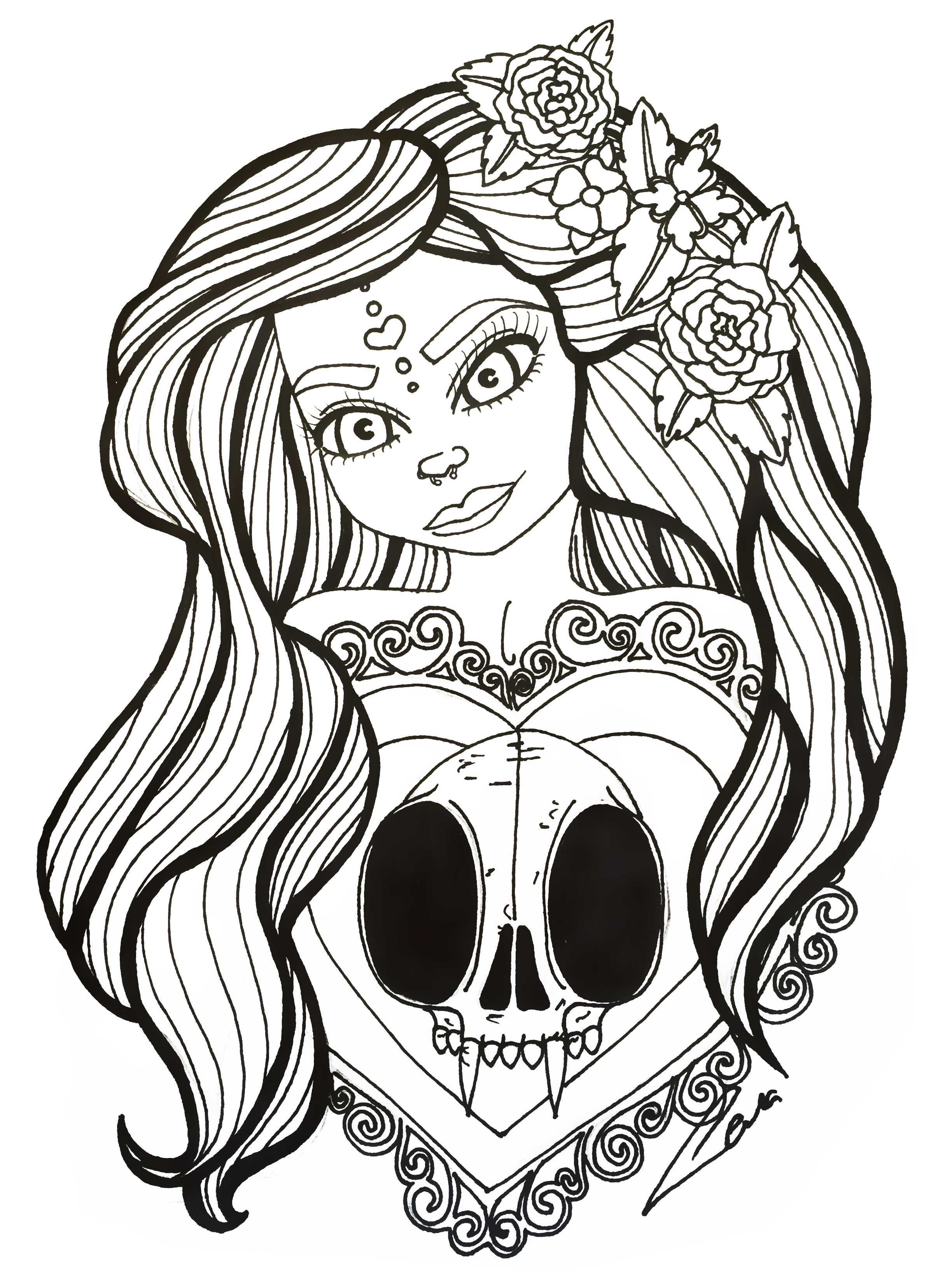 2448x3264 hearts and skulls pocket drawings online store powered - Skulls And Hearts Drawings