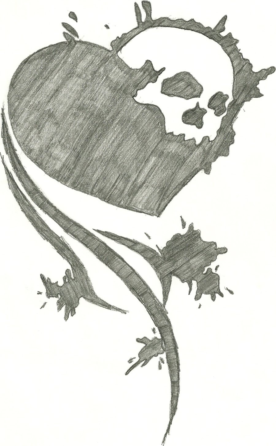900x1451 Pictures Of Skull And Heart Drawings - Skulls And Hearts Drawings