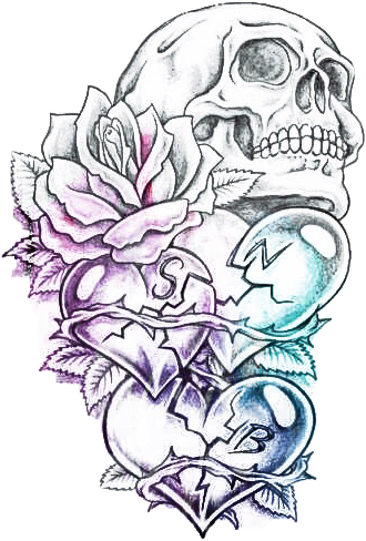 330x488 Skull Hearts Love Tattooart - Skulls And Hearts Drawings