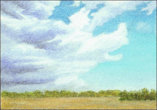 502x352 How To Draw Clouds With Colored Pencil - Sky Drawing