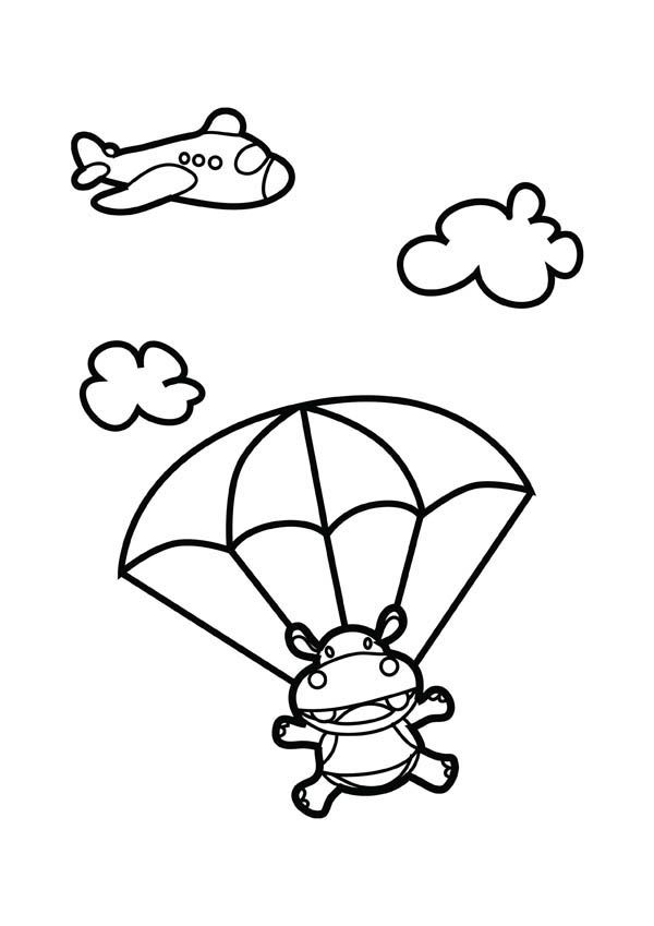 600x849 Cartoon Animals Skydiving - Skydiving Drawing
