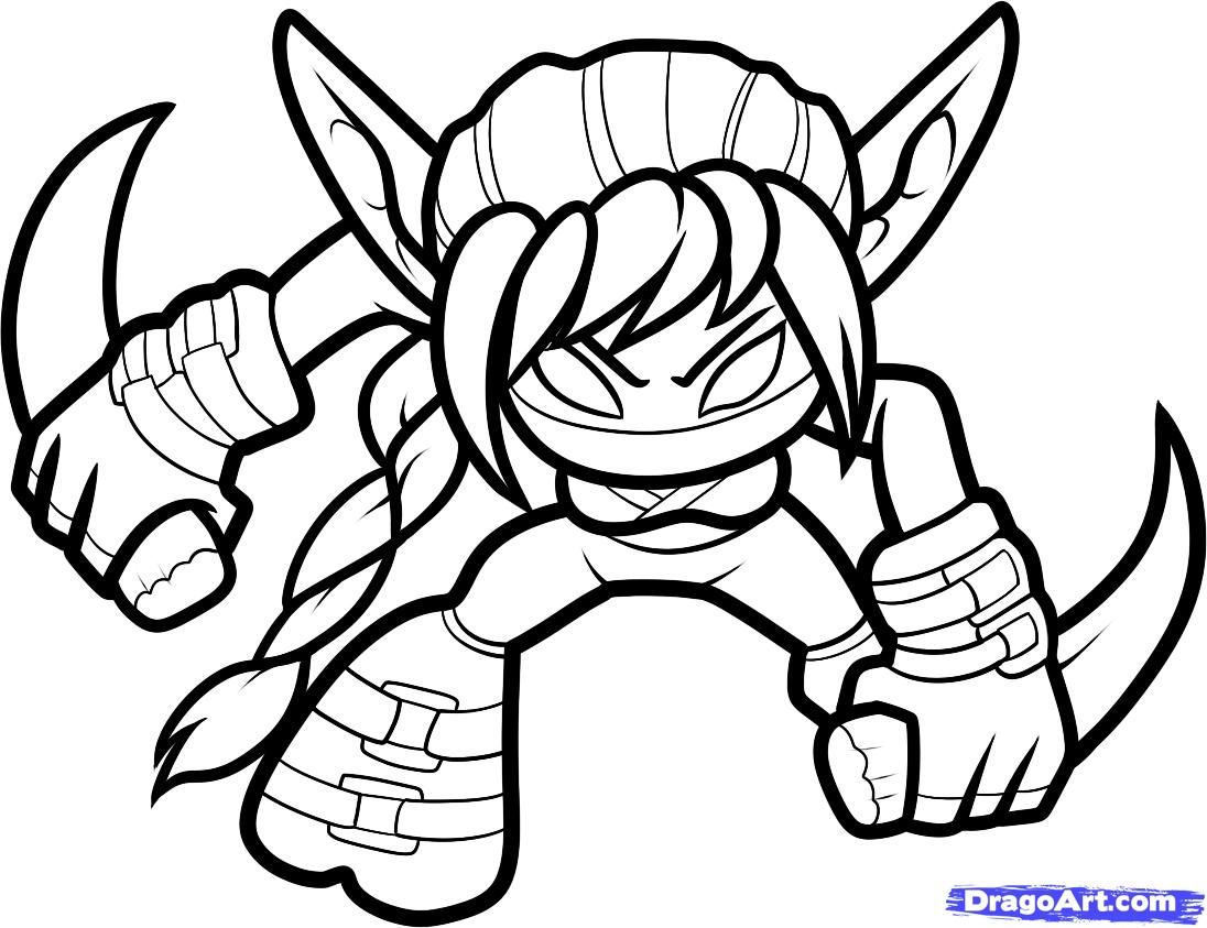 1096x843 How To Draw Stealth Elf, Skylanders, Stealth Elf, Step - Skylanders Drawing