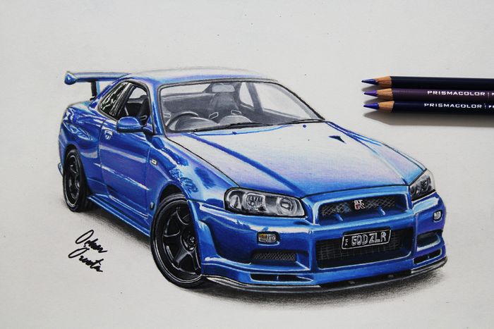 Skyline Car Drawing at PaintingValley.com | Explore collection of ...