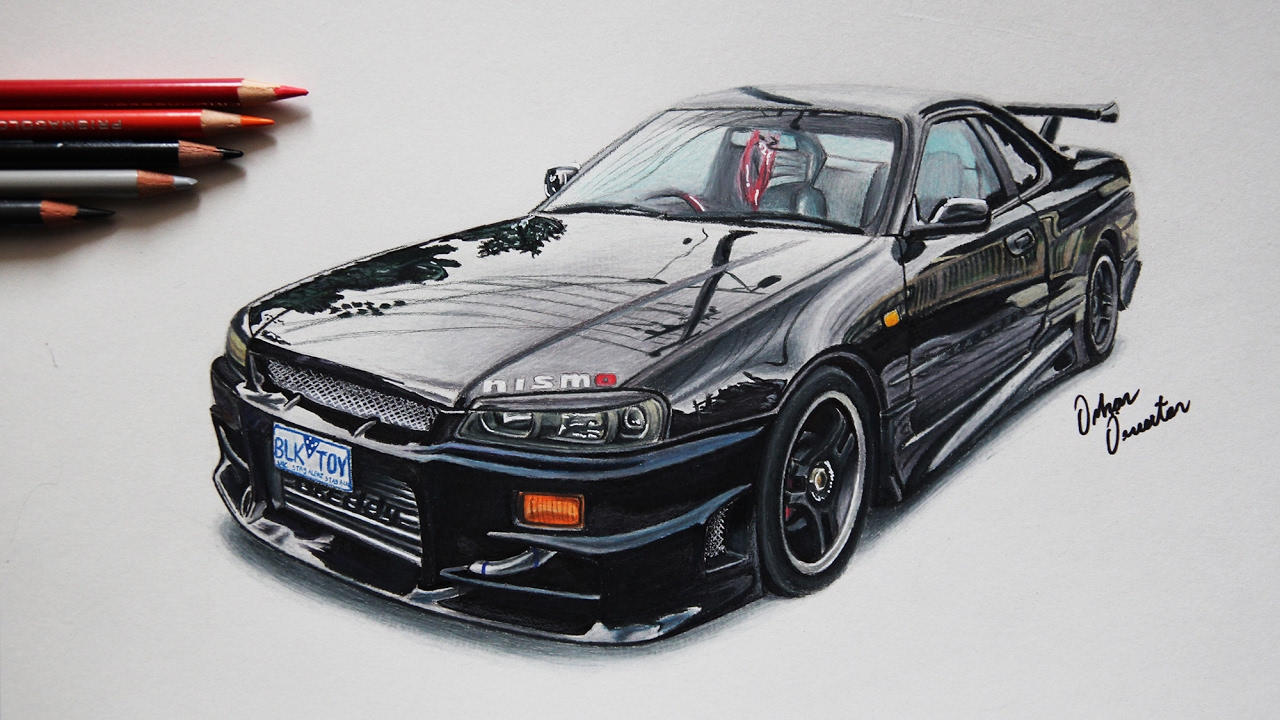 Skyline r34 рисунок