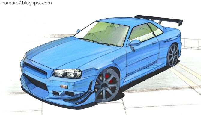 670x384 Skyline Nfs - Skyline Car Drawing