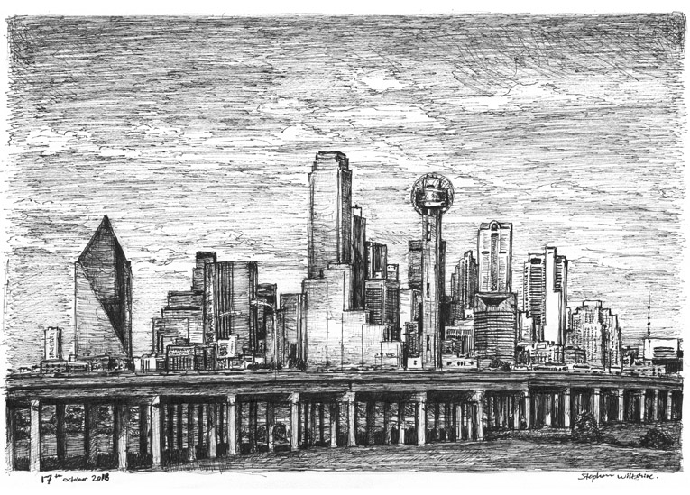 765x549 Dallas Skyline Usa - Skyline Drawing