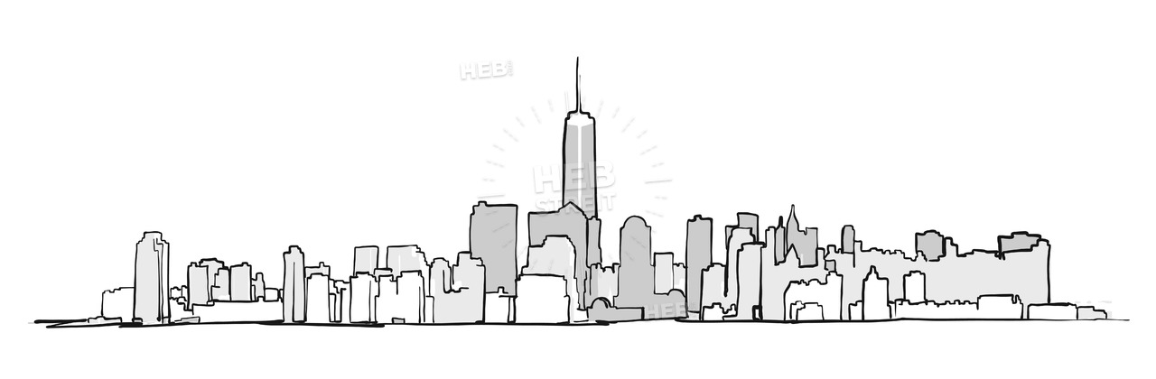 1280x420 new york city skyline drawing hebstreits sketches - Skyline Drawing