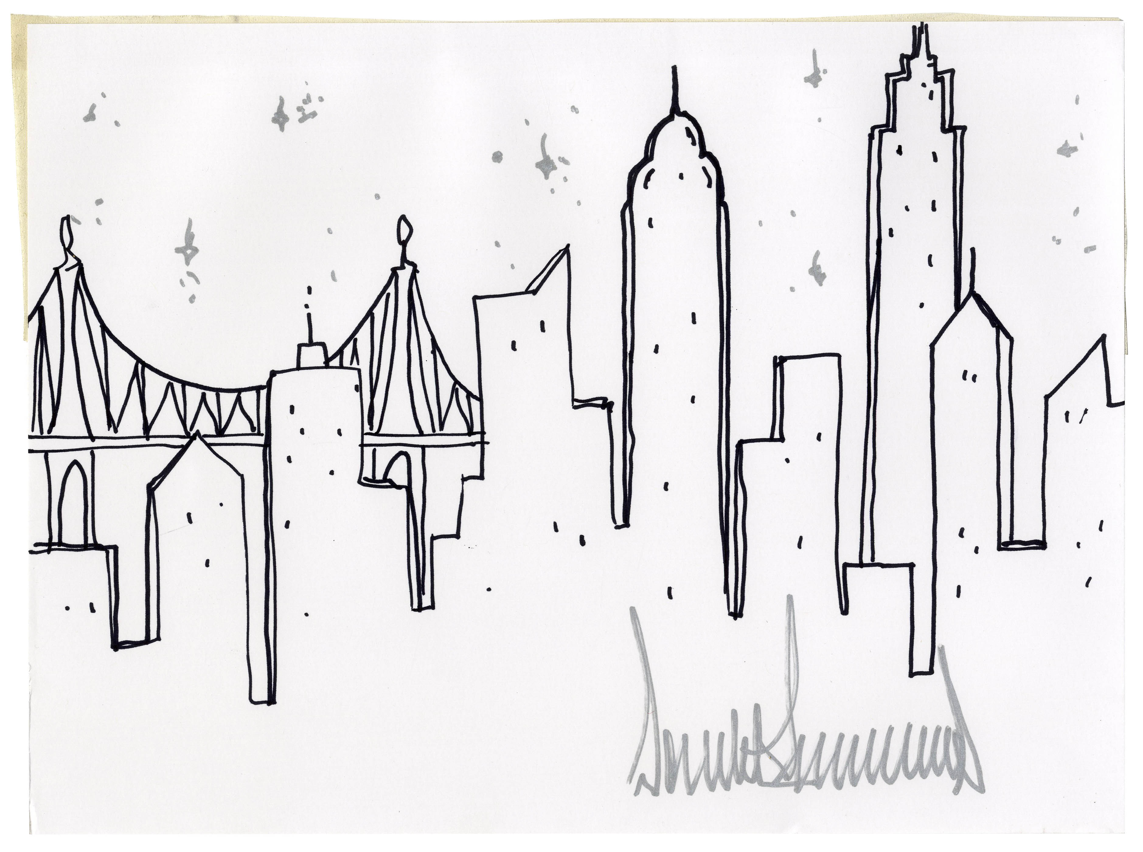 3758x2803 Lot Detail - Skyline New York Drawing