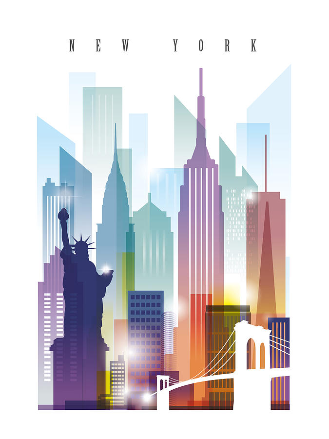 675x900 New York City Skyline Painting - Skyline New York Drawing