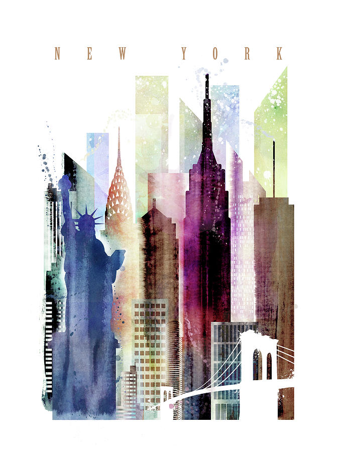675x900 New York City Skyline Painting - Skyline New York Drawing