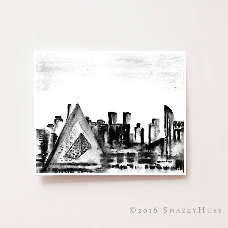 794x794 New York Art Abstract Skyline Fine Art Giclee Etsy - Skyline New York Drawing