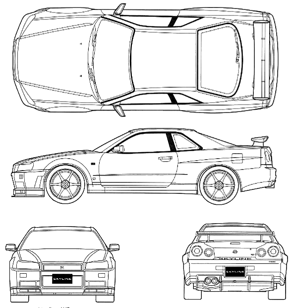 Download Skyline R34 Drawing at PaintingValley.com | Explore ...