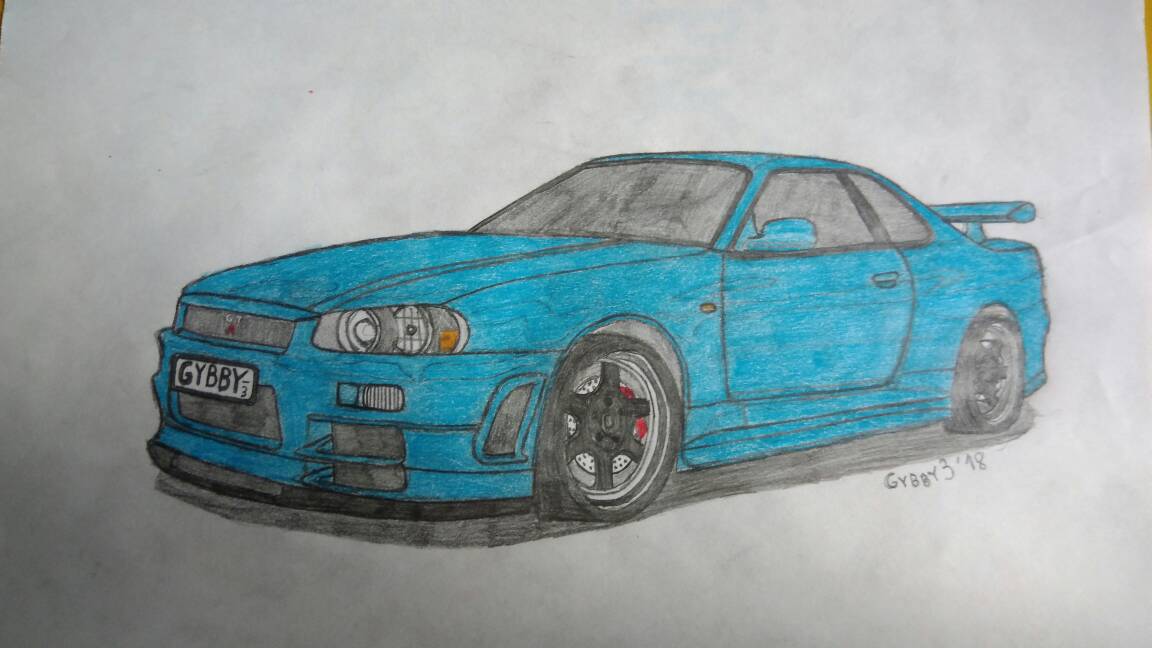 1152x648 Nissan Skyline Gt R Drawing - Skyline R34 Drawing
