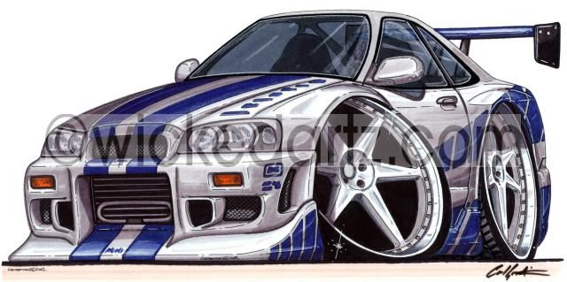 640x319 fast furious nissan skyline silver blue - Skyline R34 Drawing