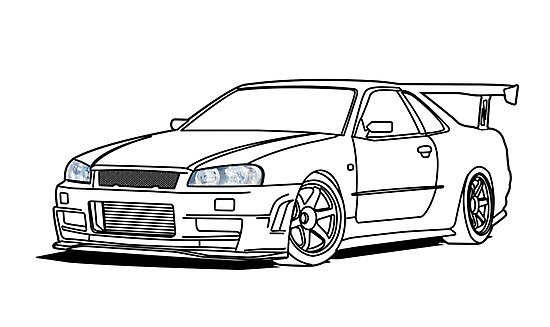 Skyline R34 Drawing at PaintingValley.com | Explore collection of ...