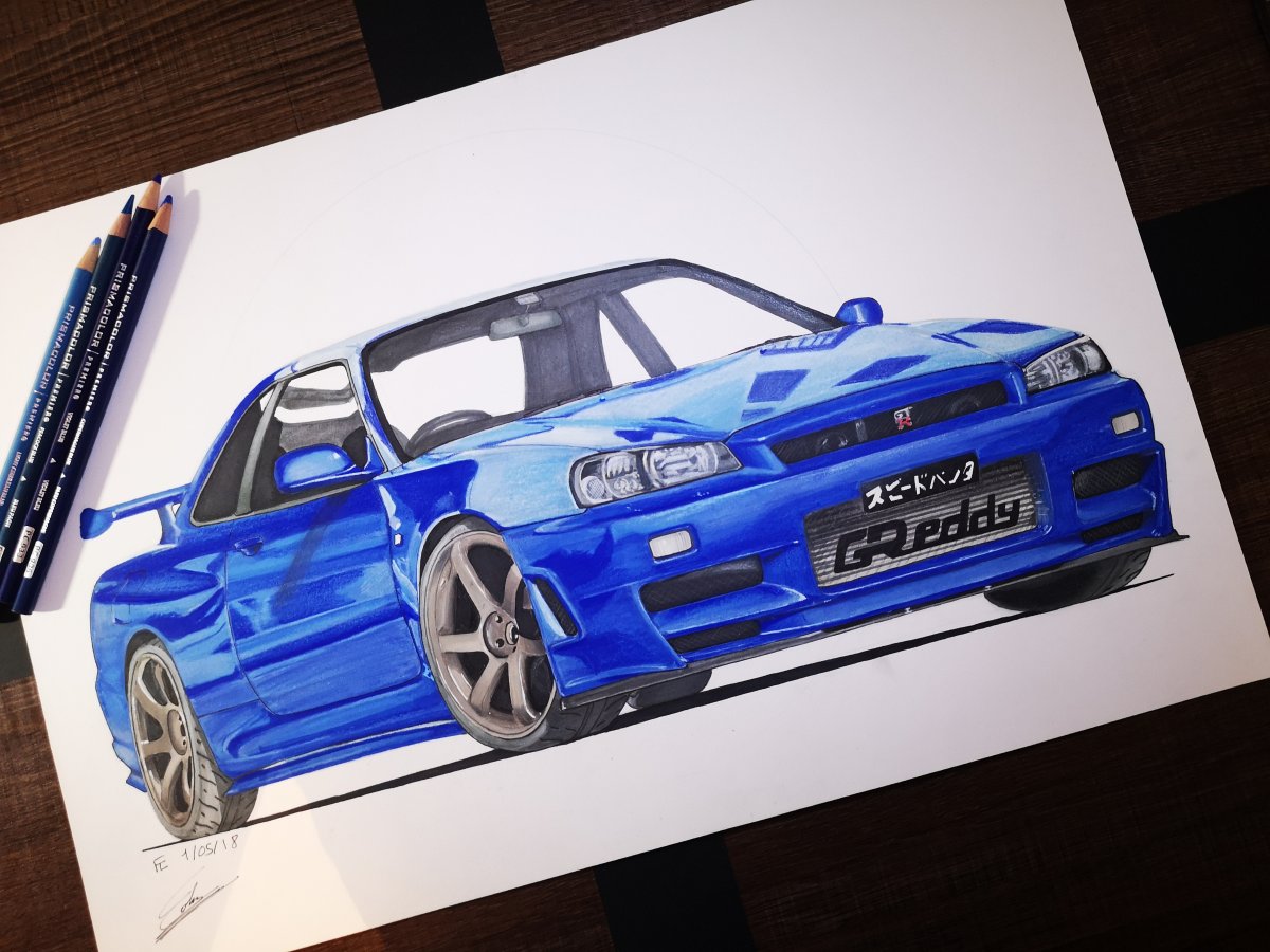 Skyline R34 Drawing at Explore collection of