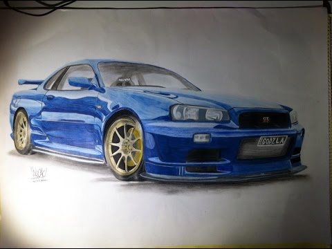 480x360 The Drawing Board - Skyline R34 Drawing