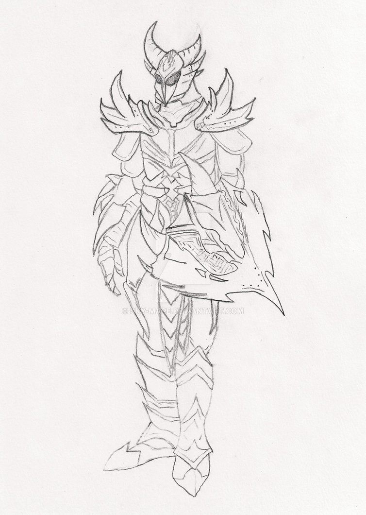 Skyrim Daedric Armor Drawing at PaintingValley.com | Explore collection ...