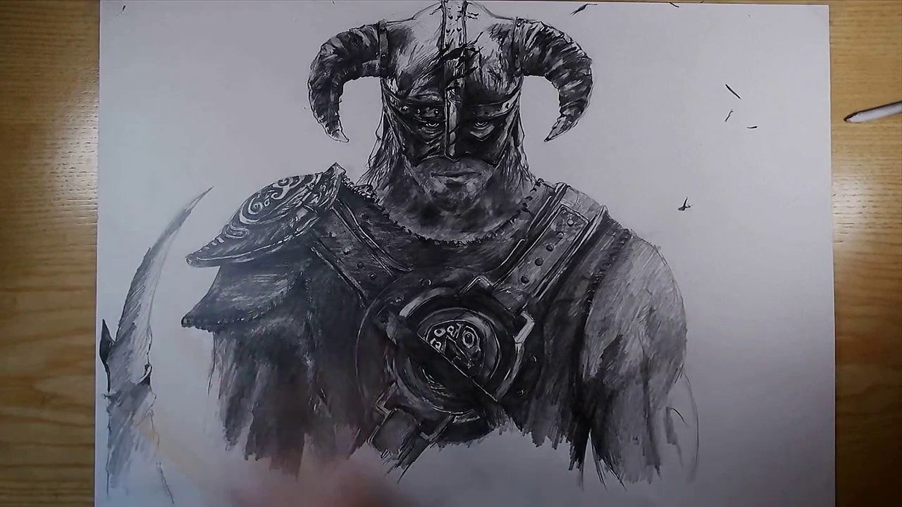 1280x720 Drawing Dovahkiin - Skyrim Drawings