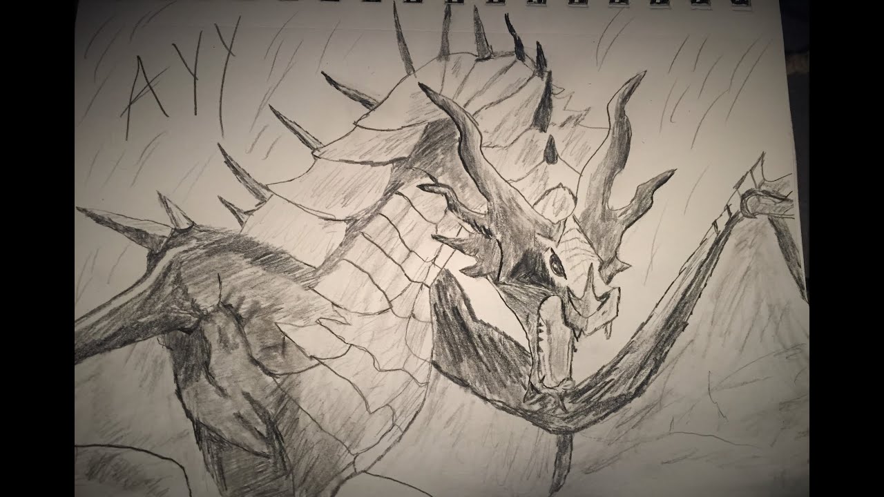 1280x720 Dragon Time Lapse Drawing - Skyrim Drawings