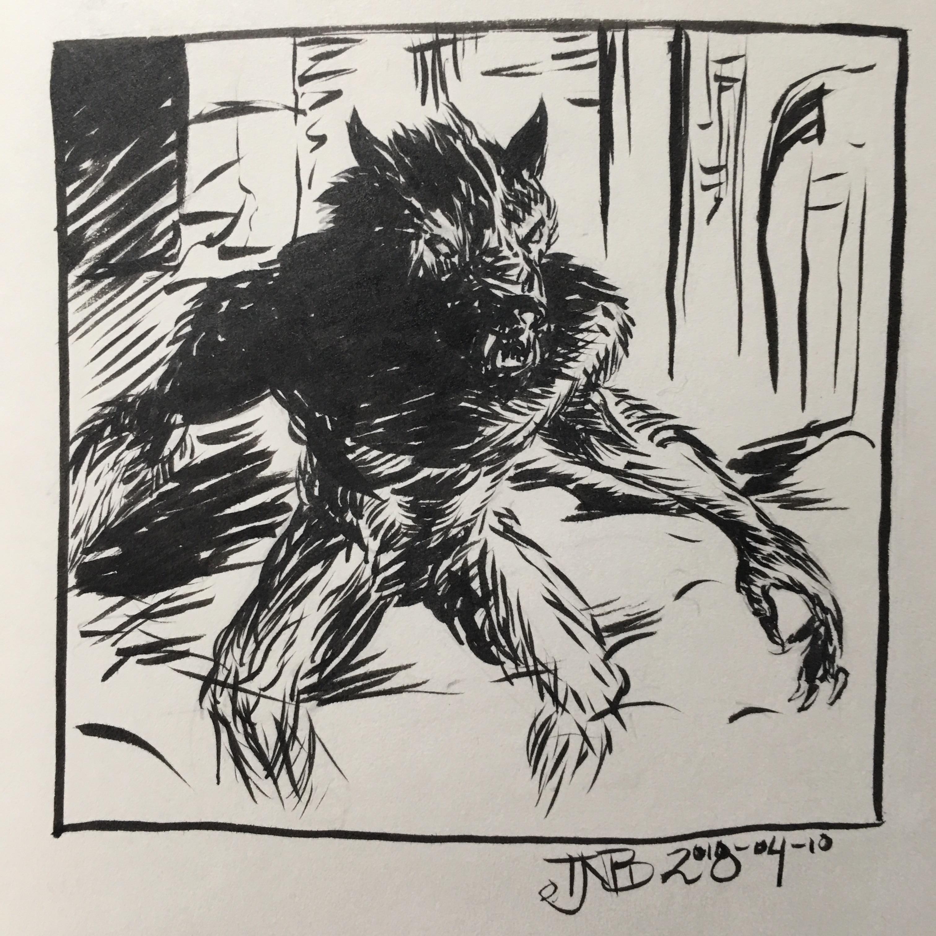 3024x3024 Drawing My Daughter Requested I Draw A Werewolf - Skyrim Drawings