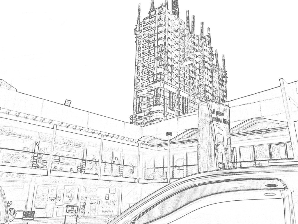1024x768 skyscraper drawing people will kill me for using digital - Skyscraper Drawing