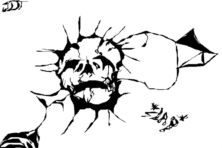 750x500 Slap A Black White Speedpaint Drawing - Slap Drawing