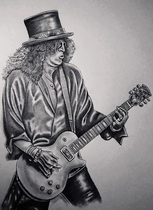 Slash Drawing - Slash Guns N Roses | Digimondes