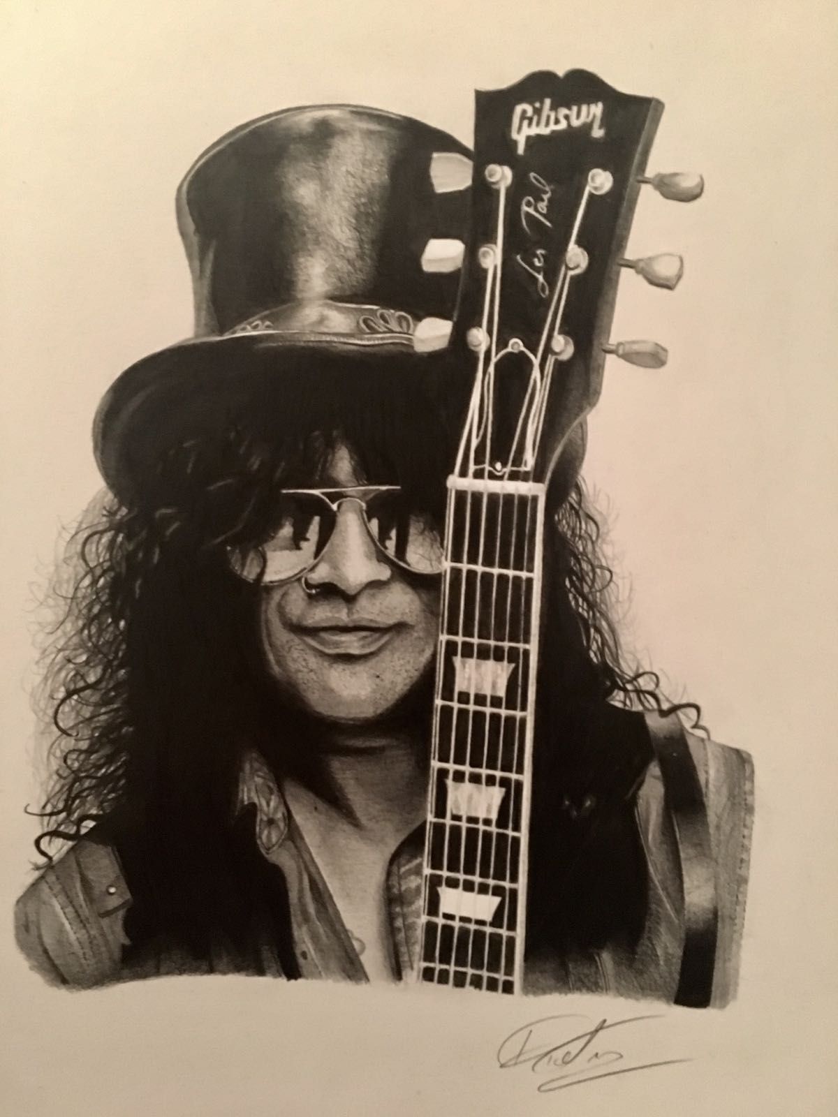 1200x1600 Slash Realistic Pencil Portrait Black And White Guns 'n' Roses - Slash Drawing