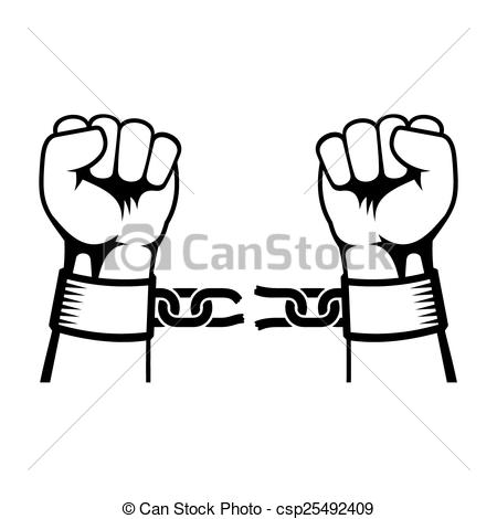 450x470 hands breaking steel chans on white background vector - Slavery Drawings
