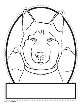 270x350 Husky Shaped Sled Dog Activities Pack - Sled Dog Drawing