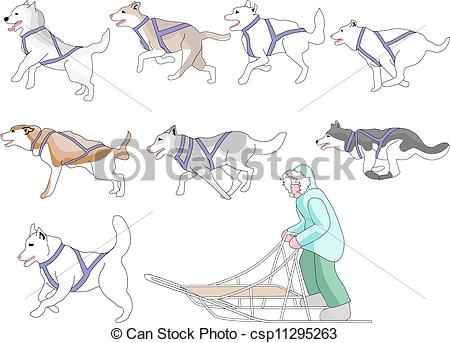 450x343 Sled Dog Clipart And Stock Illustrations Sled Dog Vector - Sled Dog Drawing