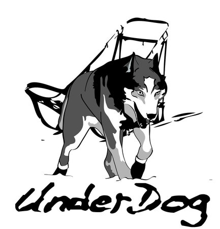 433x450 Underdog Sled Dog Tours - Sled Dog Drawing