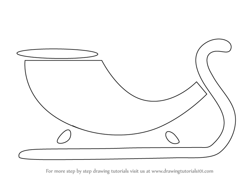 800x566 Learn How To Draw A Sleigh For Kids - Sled Drawing