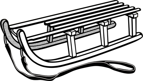 500x284 Sled Line Art Vector Illustration - Sledge Drawing