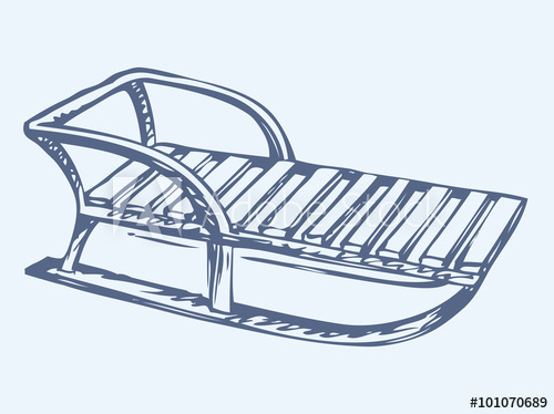 500x374 Sledge Vector Drawing - Sledge Drawing