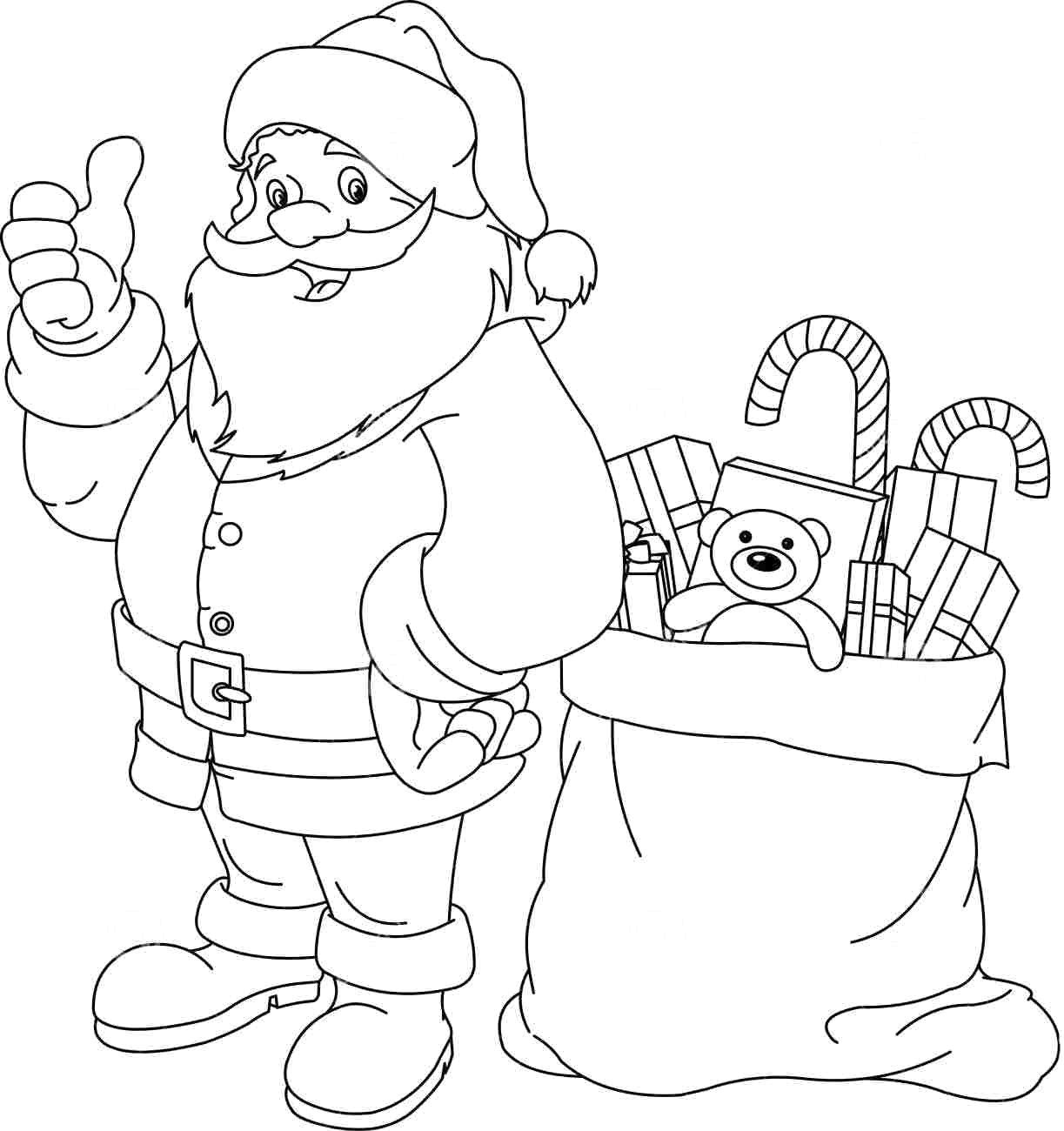 1223x1300 Drawing Of Santa Claus Classy Drawings For Christmas Coloring S - Sledge Drawing