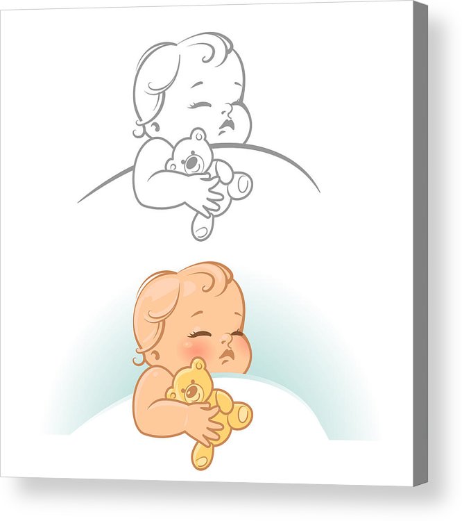 666x750 sleeping baby set acrylic print - Sleeping Baby Drawing