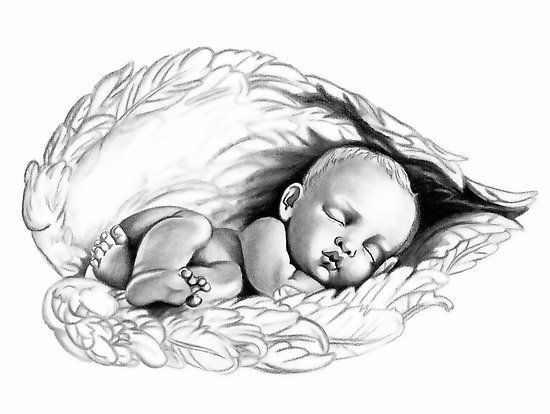 550x414 drawing of sleeping angel baby lauren eldridge murray - Sleeping Baby Drawing