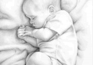 300x210 pencil pencil drawing baby sellpeing sketch of a sleeping baby - Sleeping Baby Drawing