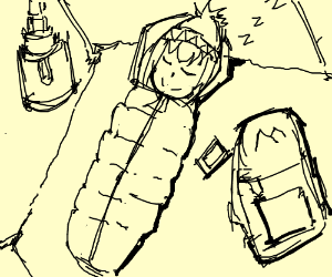 300x250 anime girl in a sleeping bag drawing - Sleeping Bag Drawing