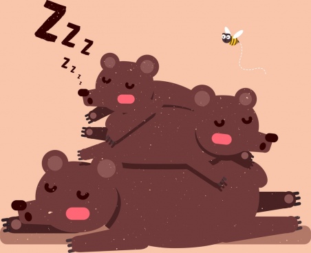 452x368 Vector Sleeping Bear Free Vector Download - Sleeping Bear Drawing