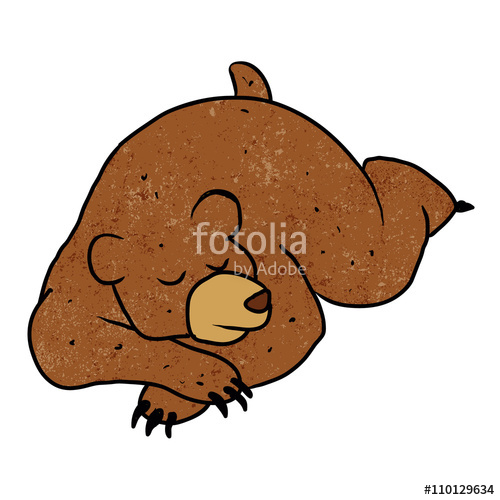 500x500 Sleeping Bear Cartoon Stock Image And Royalty Free Vector - Sleeping Bear Drawing
