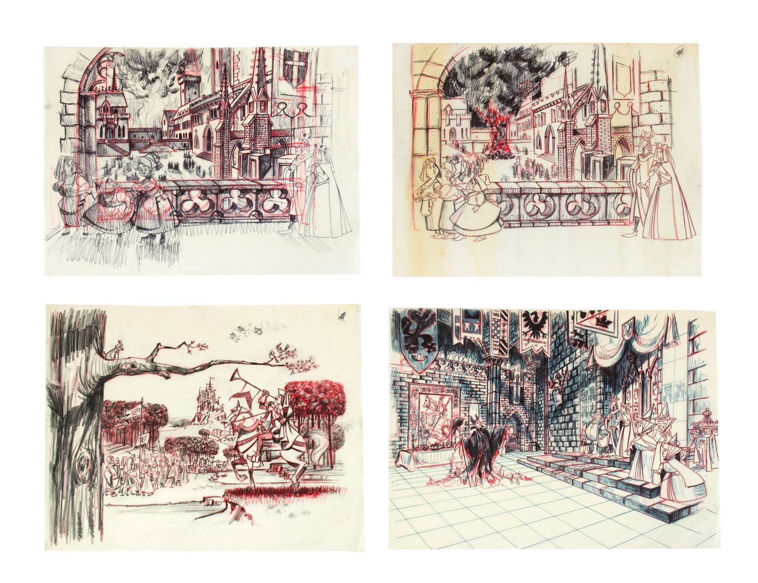 1500x1154 sleeping beauty castle walkthrough window display concept drawings - Sleeping Beauty Castle Drawing